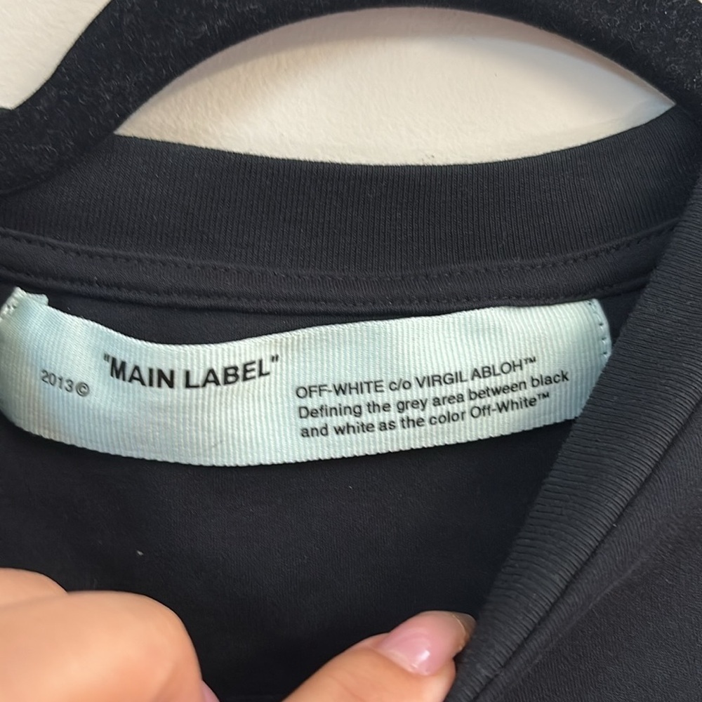 Off-White Black Cotton Crop T-shirt Top size M - Picture 5 of 7